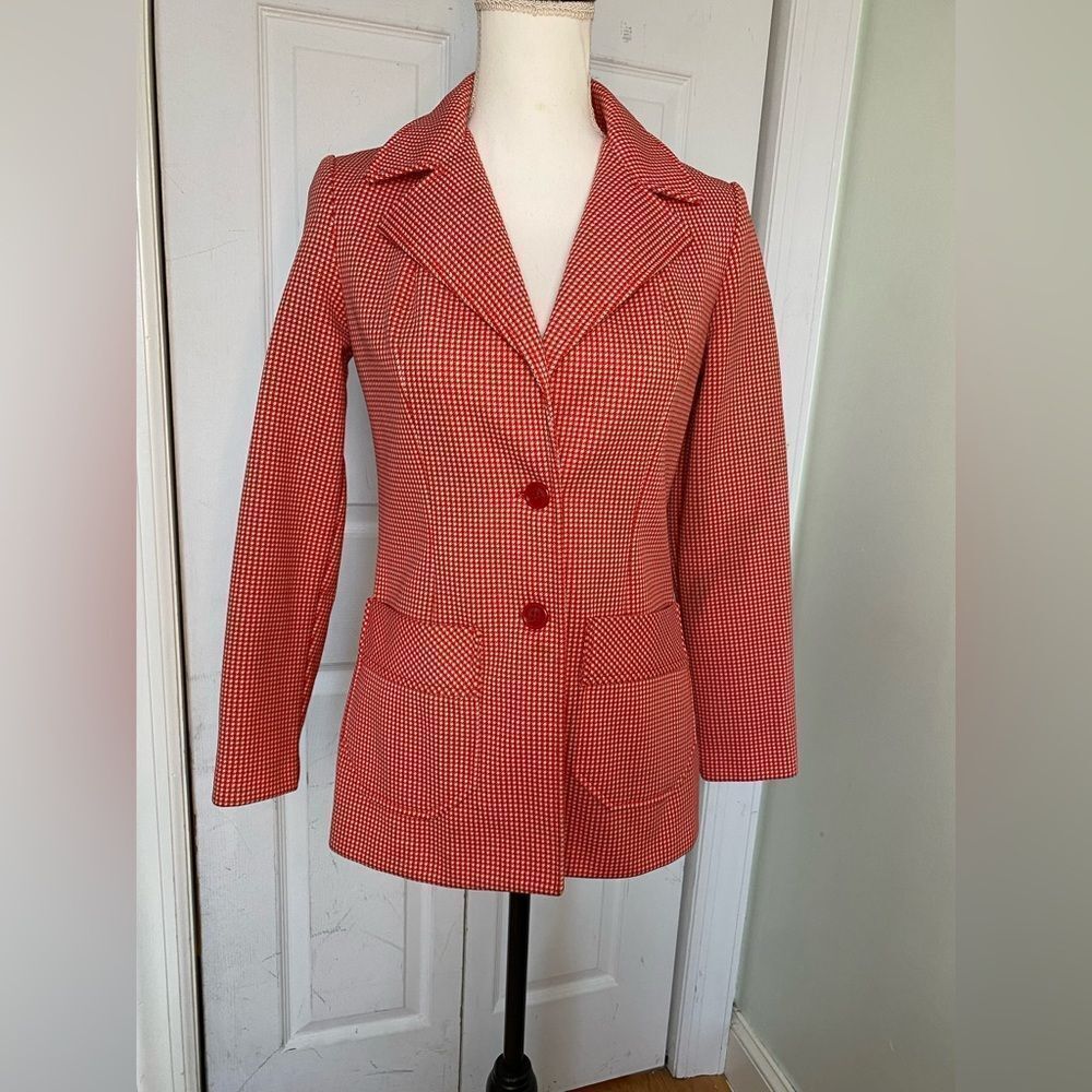 Jack Winter Double Knit Houndstooth Tailored Jacket